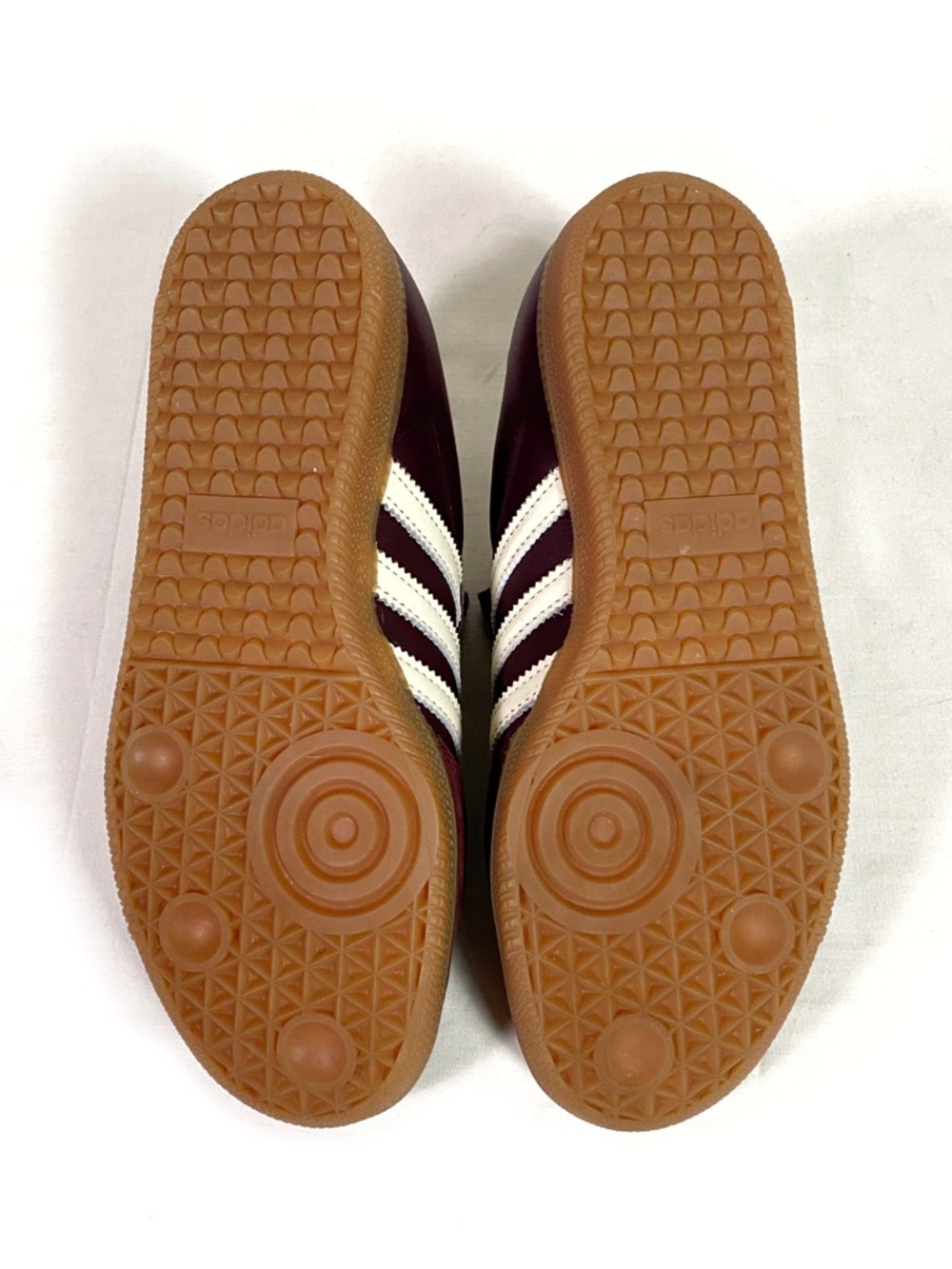 Adidas Samba OG Maroon Gold Metallic Sneakers - Picture 7 of 8